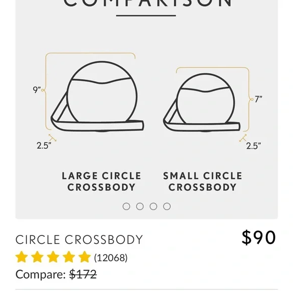 Portland Leather NWOT Small Circle Crossbody Purse Black Pebbled Leather - Picture 5 of 5